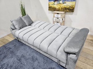 Sofá Cama 3 Plazas Terciopelo Gris