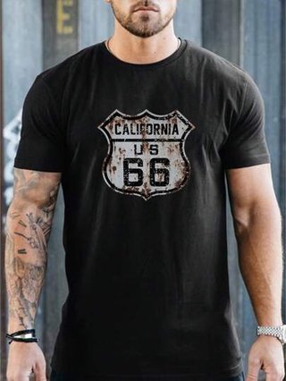 Camiseta manga corta verano Negra Hombre