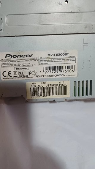 Receptor Pioneer MVH-8200BT DivX Bluetooth