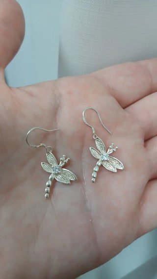 Pendientes Libélula Plata Ley