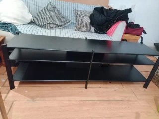 Mesa TV negra 3 baldas