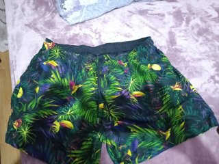 Shorts H&M Estampado Tropical Talla M
