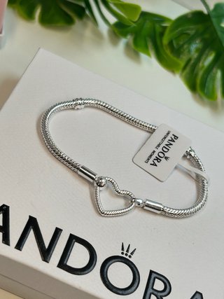 Pulsera Pandora Corazón Plata 925 18cm