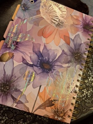 Libreta espiral flores acuarela