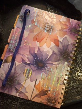 Libreta espiral flores acuarela