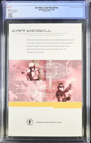 Comic gradeado CGC 9.8 - Star Wars: Zam Wesell