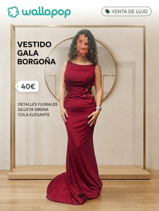Vestido de Gala Borgoña Talla S