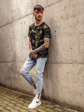 Camiseta militar camuflaje hombre manga corta