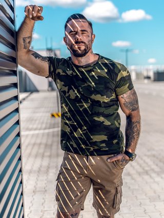 Camiseta militar camuflaje hombre manga corta