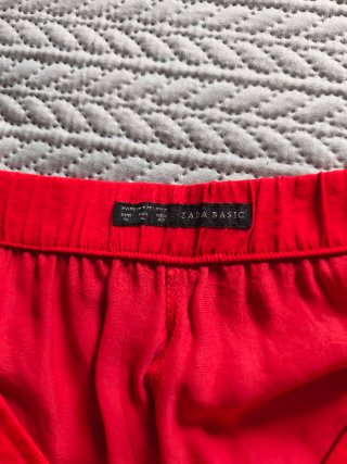 Conjunto Zara Blusa y Pantalón Rojo Blanco