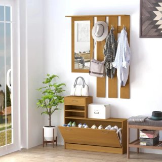 Mueble recibidor madera y metal