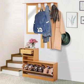 Mueble recibidor madera y metal