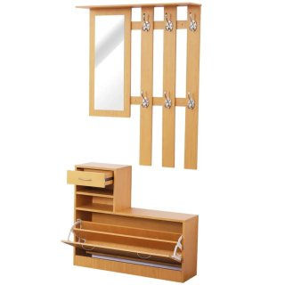 Mueble recibidor madera y metal
