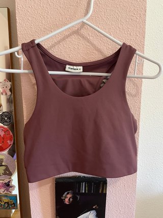 Top deportivo TRAMAS burdeos talla M