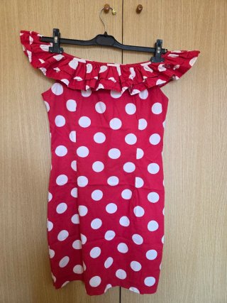 Vestito a pois rosso e bianco