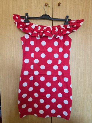 Vestito a pois rosso e bianco