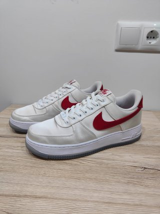 Nike Air Force 1 Low Satén Blanco Rojo Talla 42.5