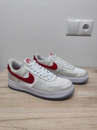 Nike Air Force 1 Low Satén Blanco Rojo Talla 42.5