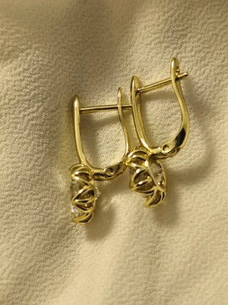 Pendientes Oro 18k Chapado Circonitas