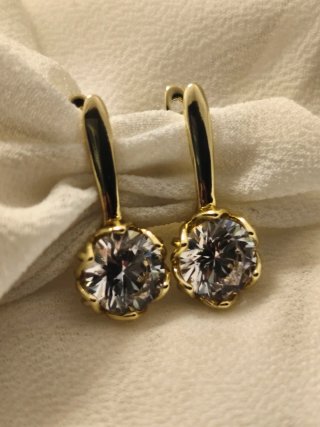 Pendientes Oro 18k Chapado Circonitas