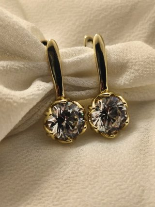 Pendientes Oro 18k Chapado Circonitas
