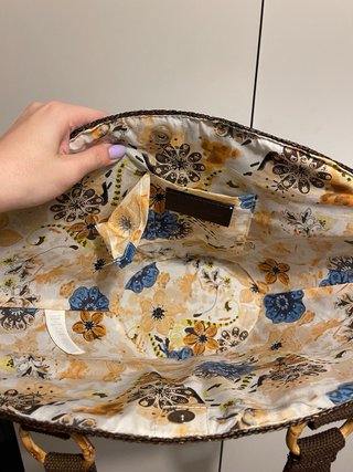 Bolso de rafia marrón