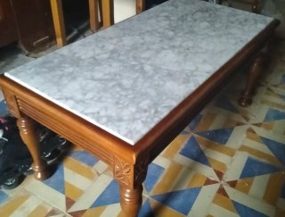 Mesa de centro madera y mármol
