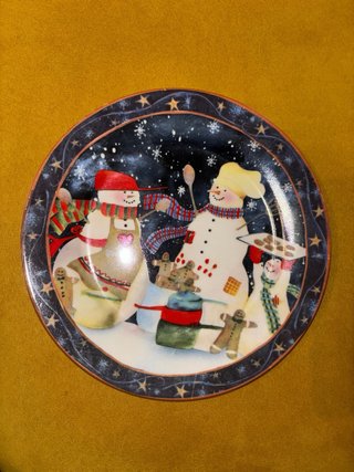 6 Platos Postre Navideños Cerámica