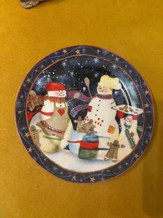 6 Platos Postre Navideños Cerámica