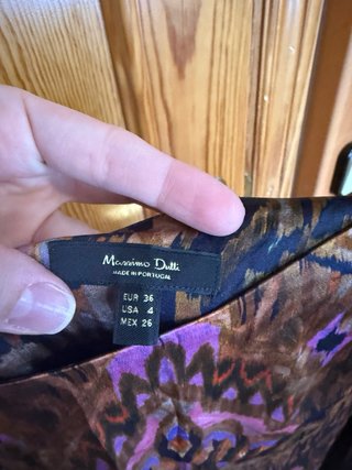 Falda larga de seda Massimo Dutti estampado