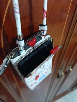 Bolso Cartera Blanco Estampado