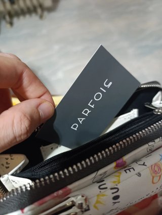 Bolso Cartera Blanco Estampado