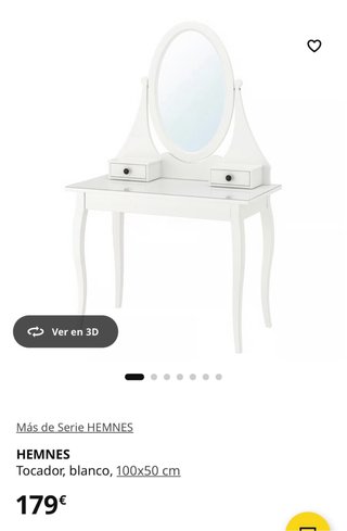 Tocador IKEA blanco y cristal