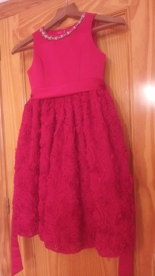 Vestido fiesta niña rosa/rojo