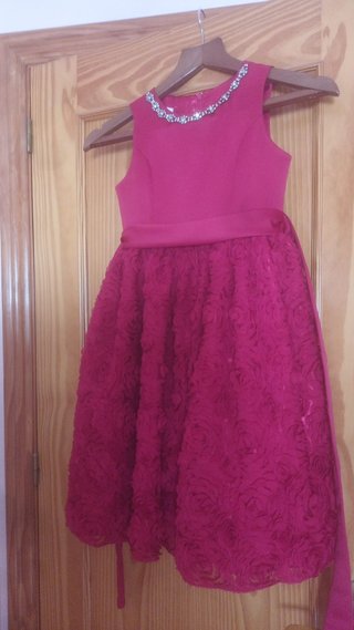 Vestido fiesta niña rosa/rojo