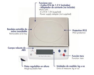 Balanza Electrónica Profesional Louis Tellier 30kg