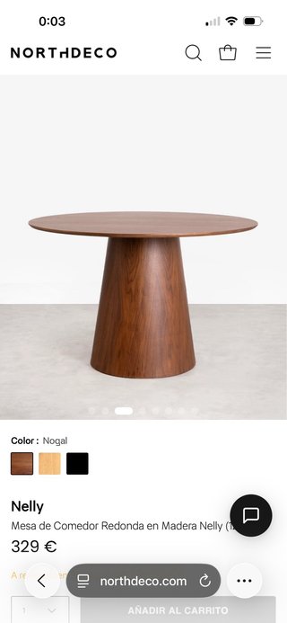 Mesa Comedor Redonda Madera Nelly 120cm