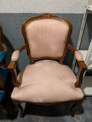 Silla Luis XVI Rosa y Dorada