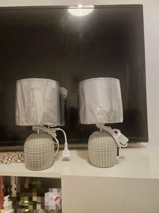 Juego de 2 lámparas de mesa grises