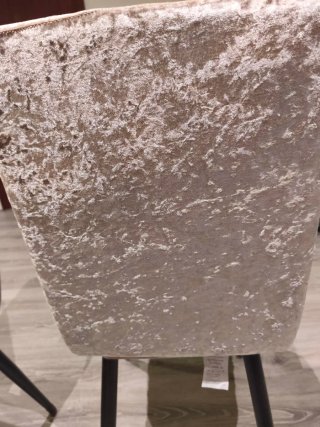 4 Fundas de silla de terciopelo beige y marrón