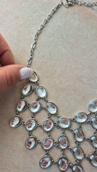 Collana argento con pietre trasparenti