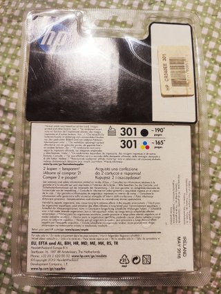 Confezione da 2 cartucce d'inchiostro HP 301 nero e tricolore