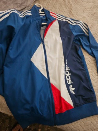 Chaqueta Adidas Buzo Azul y Rojo