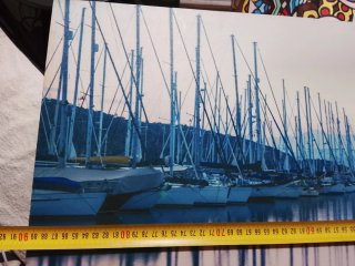 Cuadro Impreso Barcos Azul y Blanco