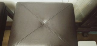 Confezione di 2 Sgabelli Alti in Legno e Pelle