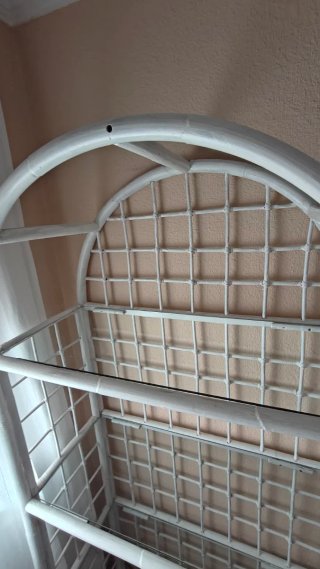 Estantería bambú/mimbre blanca