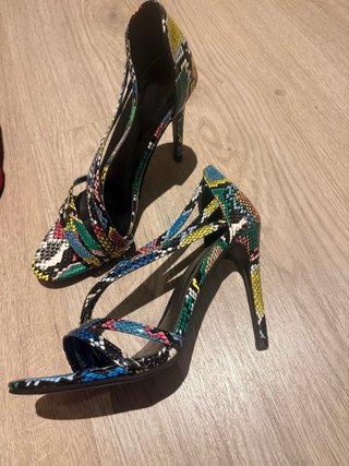 Tacones Multicolor Estampado Serpiente
