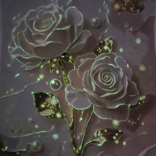 Cuadro Flores Rosas Pintado a Mano