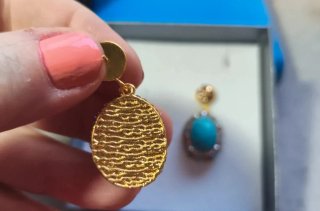 Pendientes Turquesa Naturales Dorados