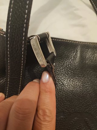 Bandolera Loewe Piel Negra Años 80